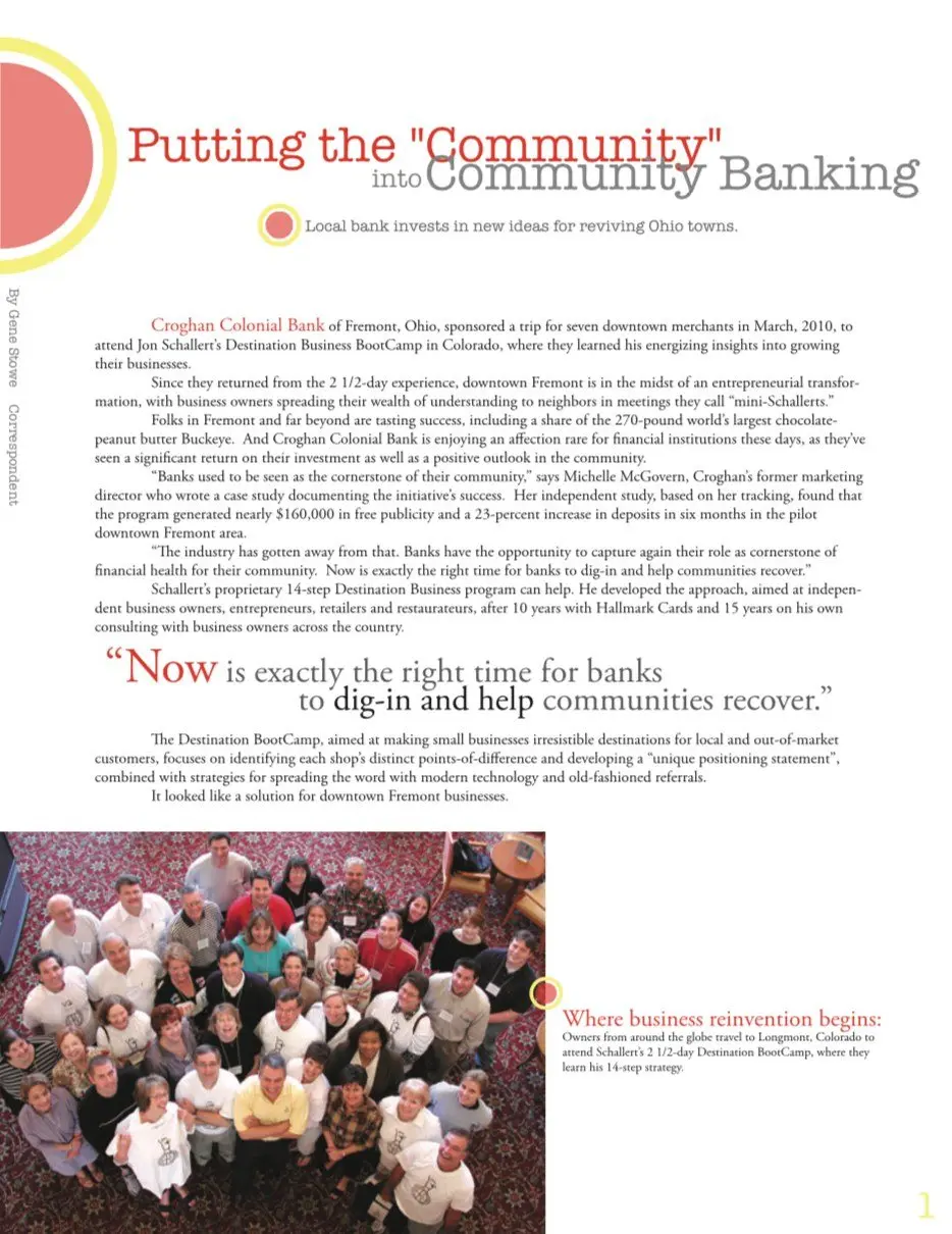 “Putting the ‘Community’ into Community Banking,” feature coverage of the program.